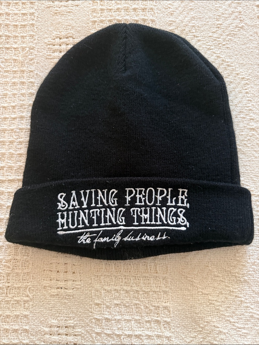Hot Topic Supernatural Saving People Hunting Things Beanie Hat OS